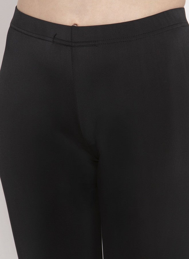 CUKOO Women Black Solid Three-Fourth Tights - Image 5